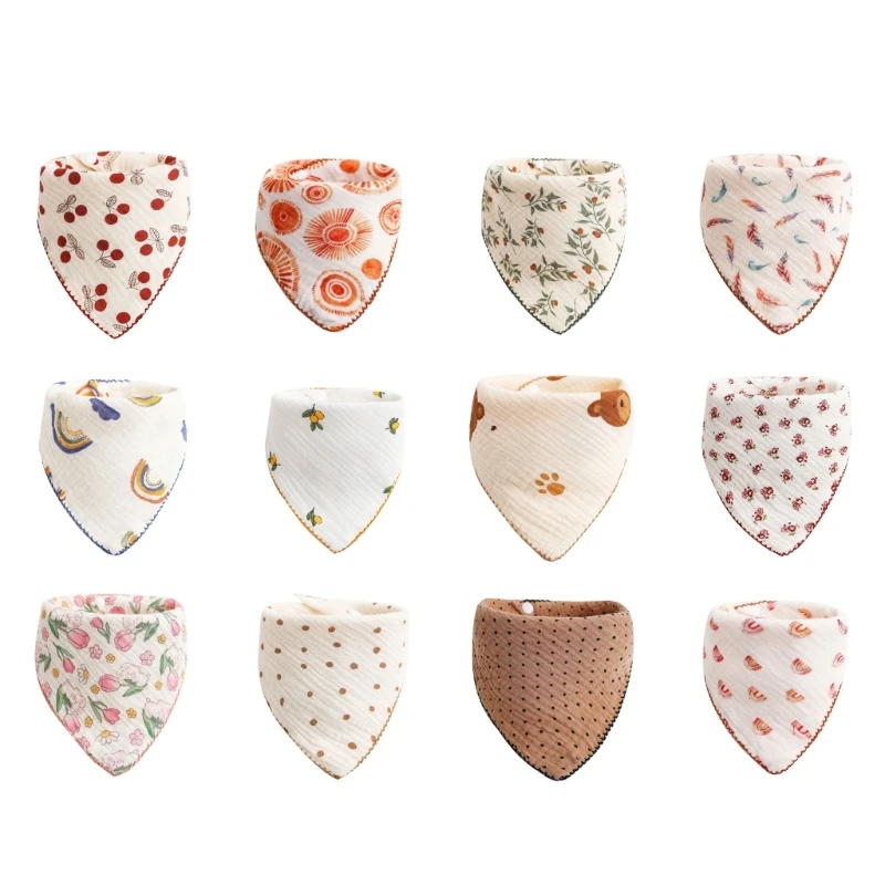 

2024 New Scarf Feeding Saliva Towel Bandana Burp Cloth Boy Girl Shower Gift