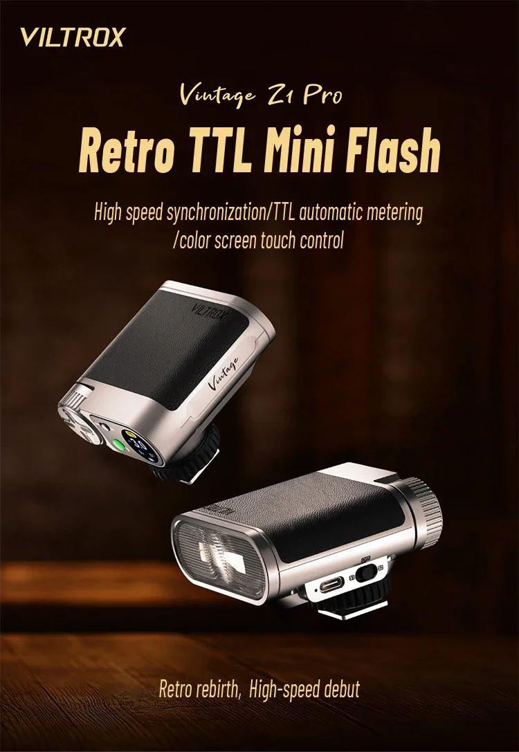 Viltrox Z1 Pro 레트로 플래시 TTL HSS 1/8000s 24Ws GN12 미니 스피드라이트 ( E, 캐논 EF, 후지 X, 니콘 Z 호환)