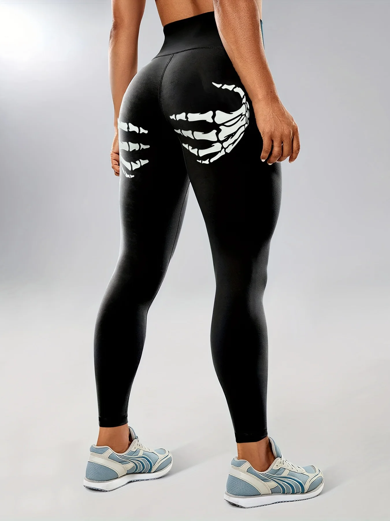 Halloween Plus-size Fluorescent Green Claw Yoga Pants Outdoor Sports Running Fitness Pants High-waisted Bodycon Yoga Wear