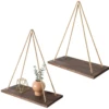 1PC Hanging Shelves for Wall Floating Shelves, Macrame Rope Triangle Shelf, Natural Light Reclaimed Wood, Farmho 5