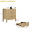 Nightstands Set of 2,Bedside Table End Table, Modern Wooden Night Stand with 6-Drawer - Boho Tall End Table Accent Table Bedroom 3