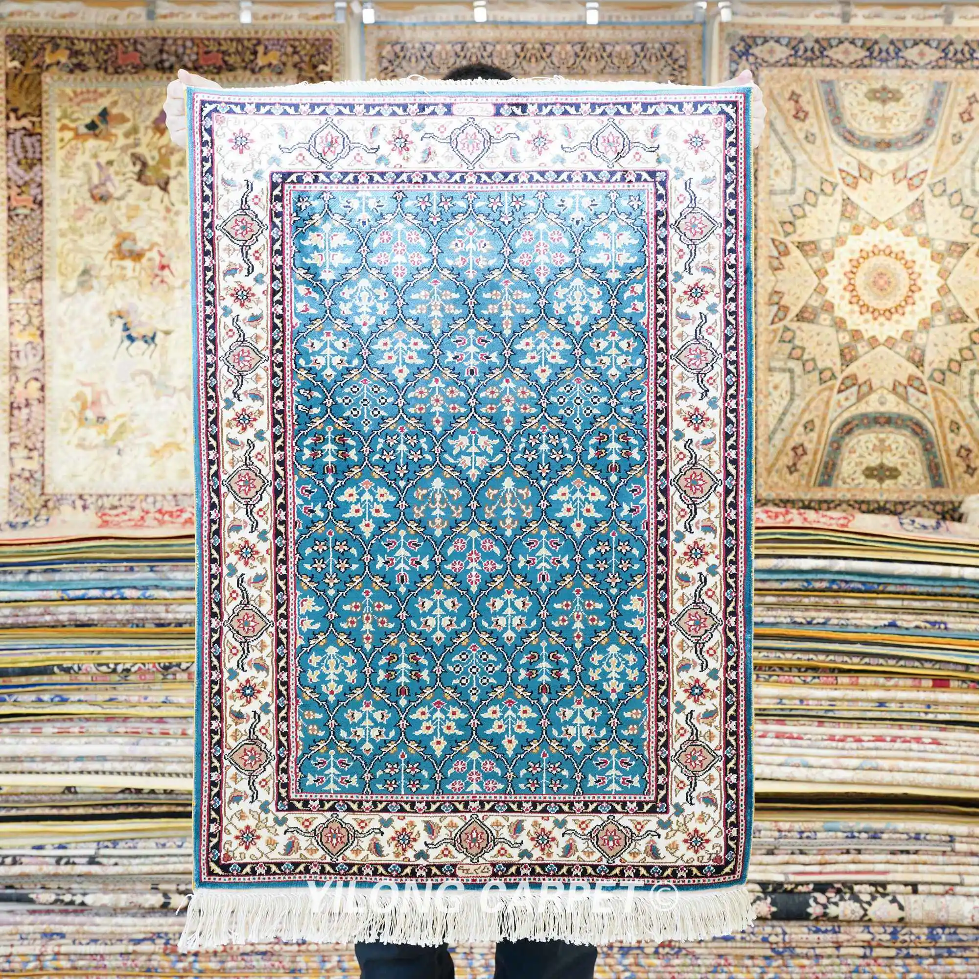 

61x91cm Small Area Rug Silk Muslim Handmade Prayer Rugs (HF145B)