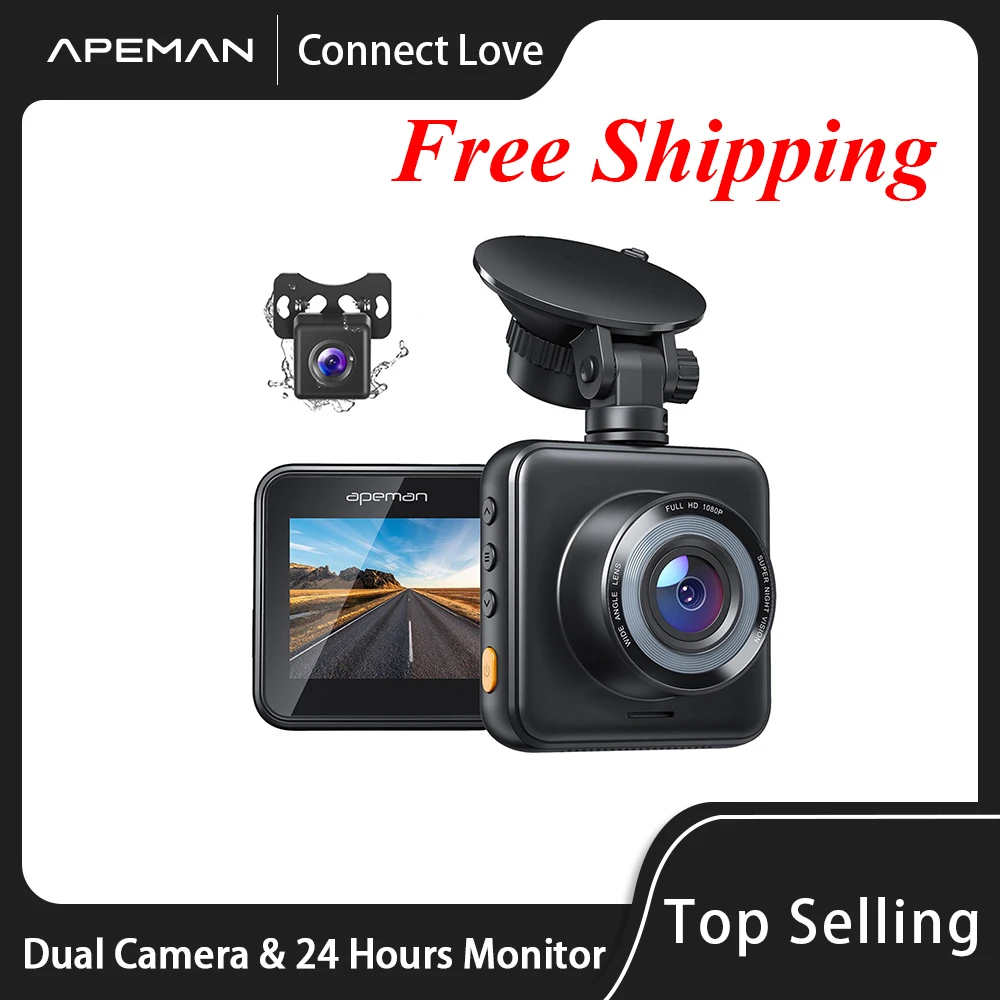 Apeman® C420d Cube Front And Rear Dash Cams With 170° Field Of