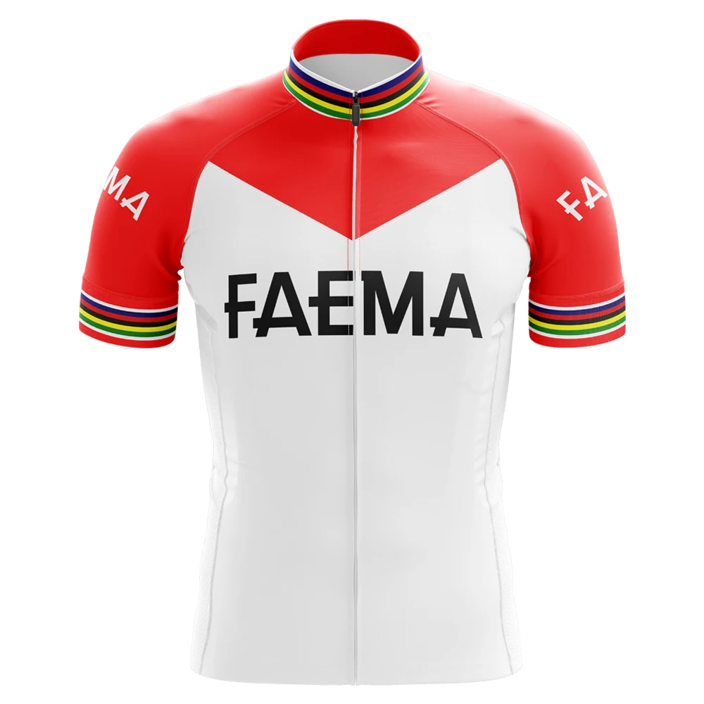 thumbnail image 1 of FAEMA-Conjunto de maillot de ciclismo retro para hombre, pantalones de manga corta para montar a caballo, maillot clásico de triatlón y ciclismo de montaña, 1 of 5