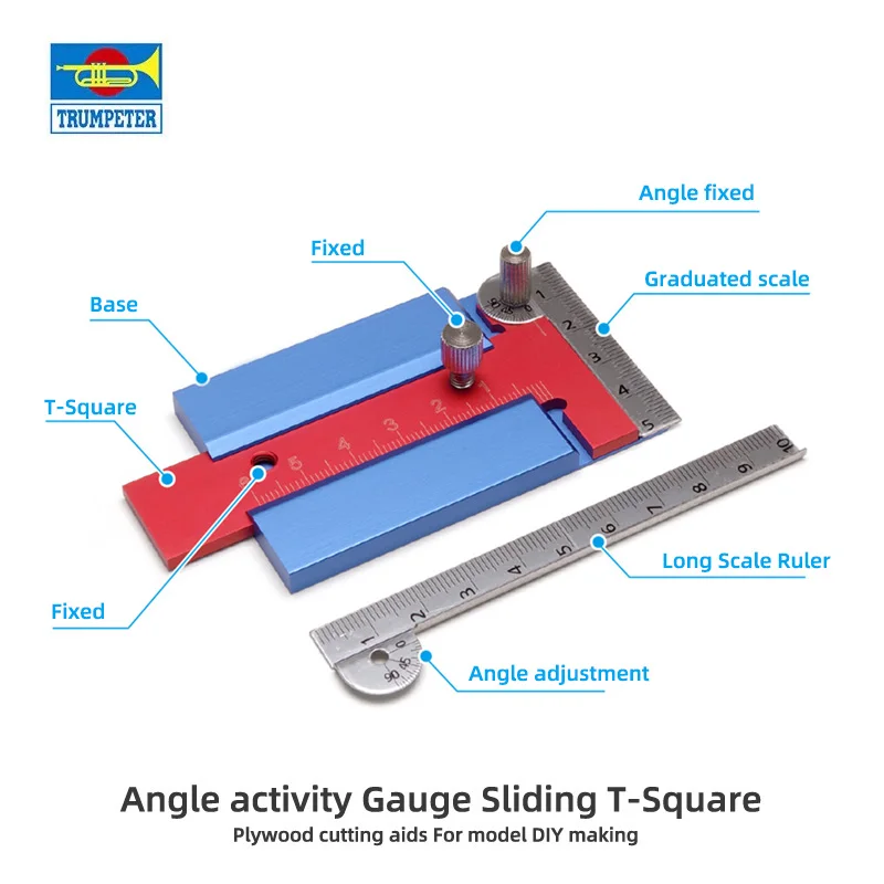 Hobby Model building tools Angle activity Gauge Sliding T-Square Plywood cutting aids For model DIY making 3