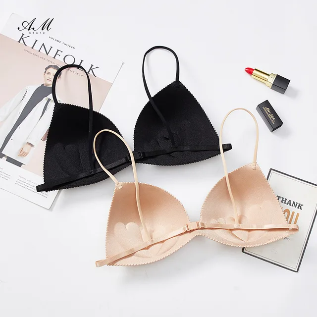 2024 Women Bra Seamless Underwear Women Ultra-thin Thin Shoulder Strap Girls Backless Bras Push Up Bra One Piece Bra 2