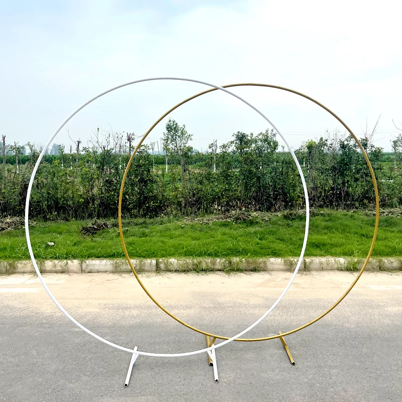 Soporte circular de Metal para boda, arco de globo redondo, flor de fondo dorado, Marco DIY, decoración para fiesta de cumpleaños y Baby Shower