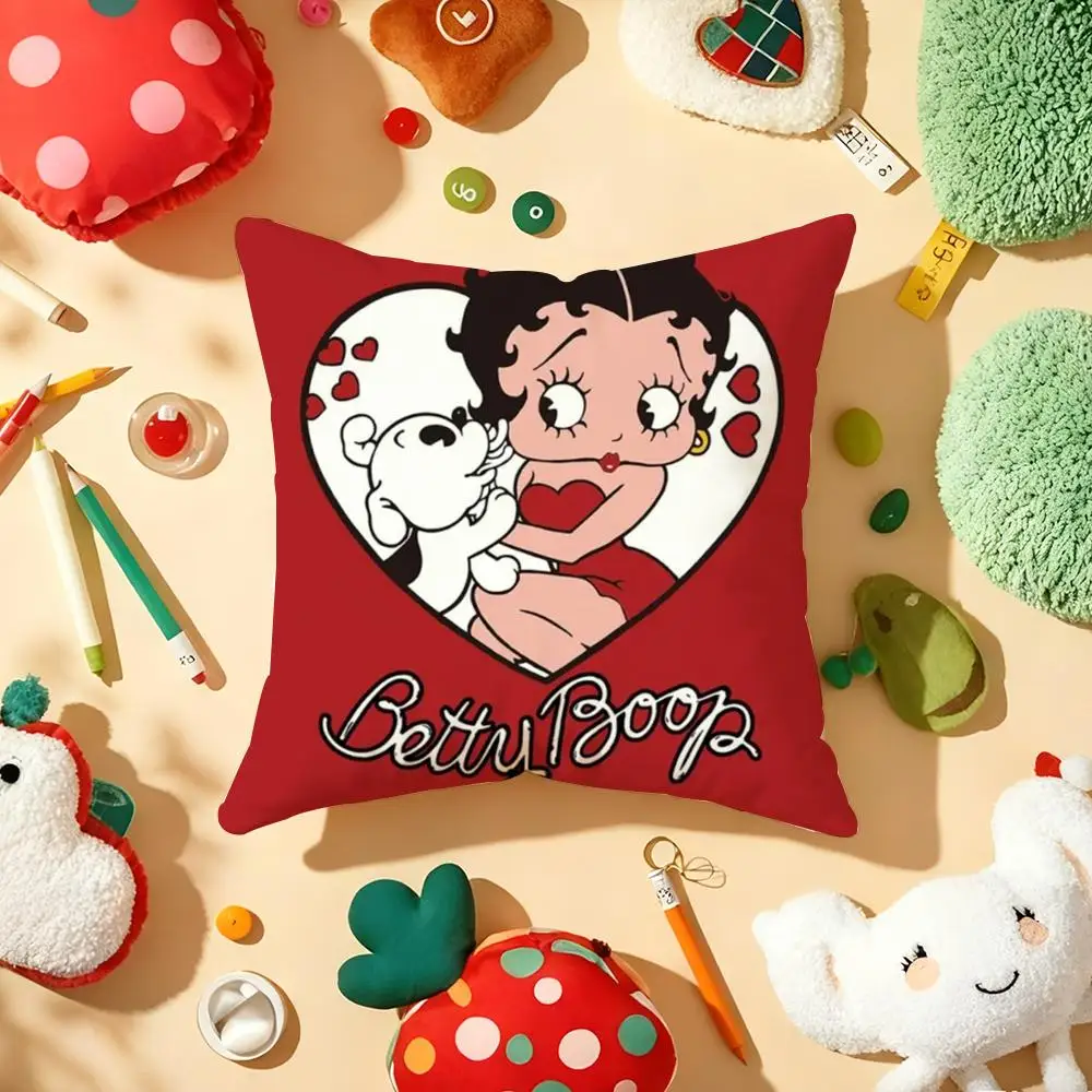 B-BeTTyS-CuTe-B-BoopS Kissenbezug, Plüschstoff, weich, doppelseitig bedruckt, Sofa, warm, Winter, Zuhause, Geschenk, Kissenbezug – Detail 14