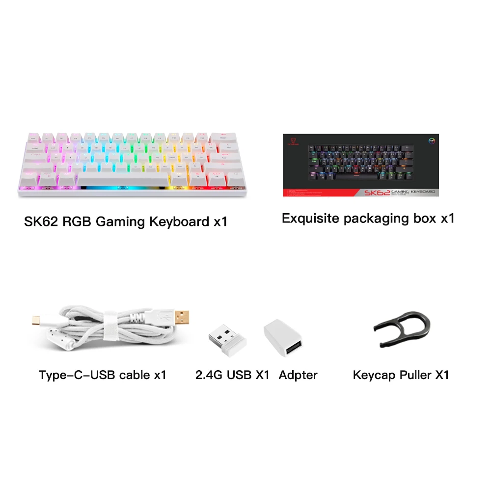 Motospeed SK62 Bluetooth Wireless Gaming Mechanical Keyboard 61