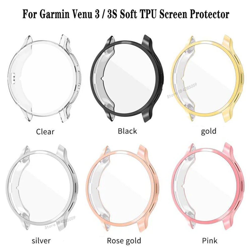 Soft TPU All-Around Protective Smartwatch Case with Anti-Scratch Screen Cover