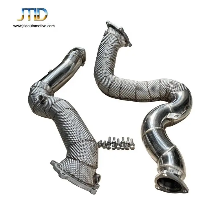 

Heat Shield Downpipe For 76mm AUDI S6 S7 RS6 RS7 C7 4G 4.0 TFSI QUATTRO 2012-2017 SS304 Stainless Steel Catless Exhaust System