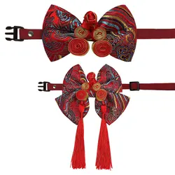 New Year festive Chinese wedding groomsmen and bridesmaid bow tie high-end satin bow tie men's silk tie mens gifts