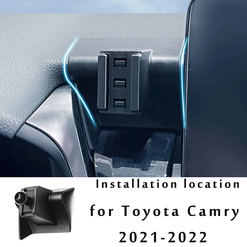Toyota Camry XV70 용 자동차 전화 홀더 2021 2022 2018 2019 자동차 스타일링 브래킷 GPS 스탠드 회전식 지원 모바일 액세서리
