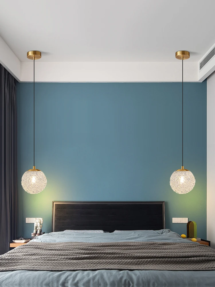 현대 유약 물 인쇄 유리 레스토랑 샹들리에 침실 머리맡 샹들리에 서쪽 레스토랑 카페 조명 장식 램프