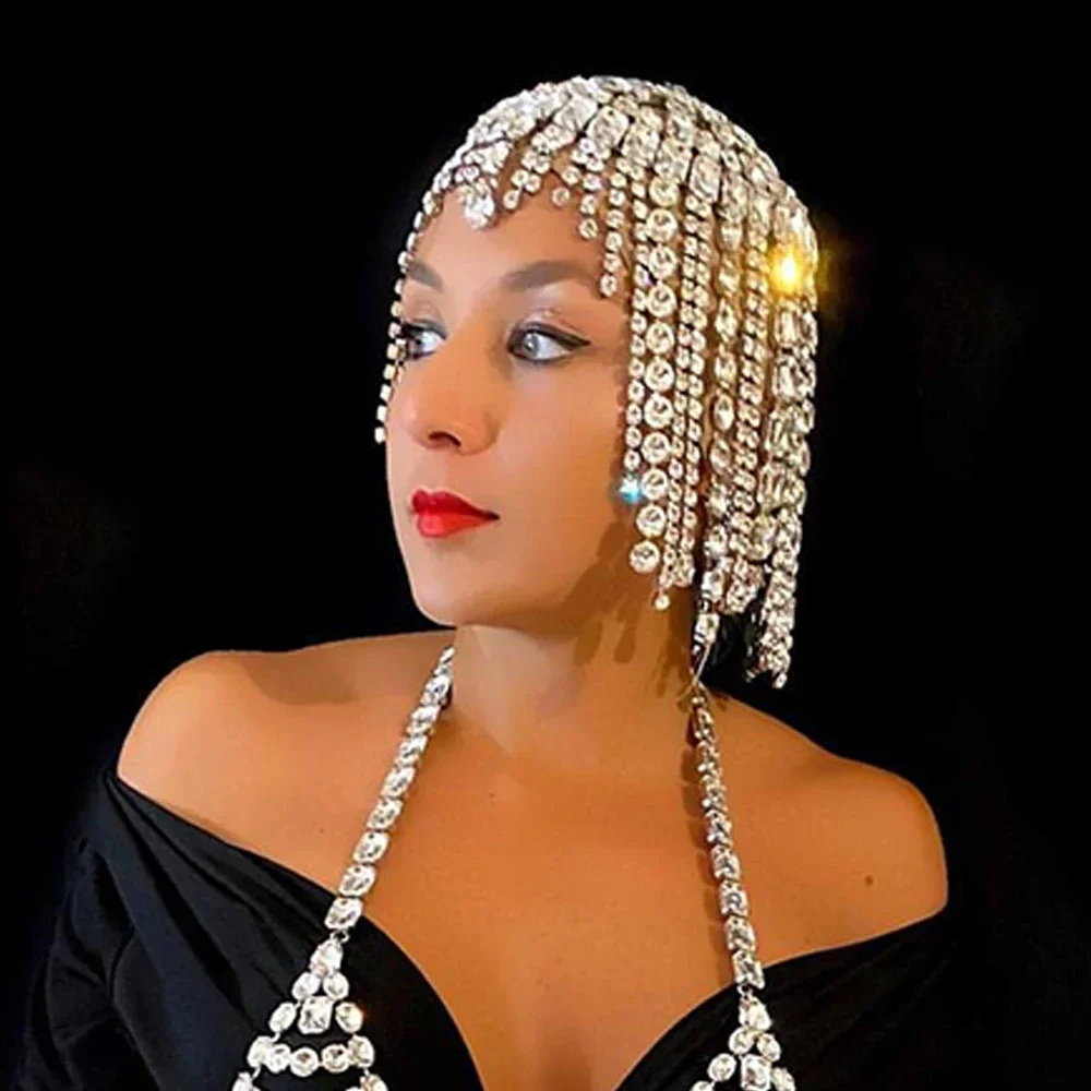 Catena Per Testa Con Nappa E Paillettes Dorate – Copricapo In Lega, Elegante Accessorio Per Matrimoni, Feste E Cerimonie