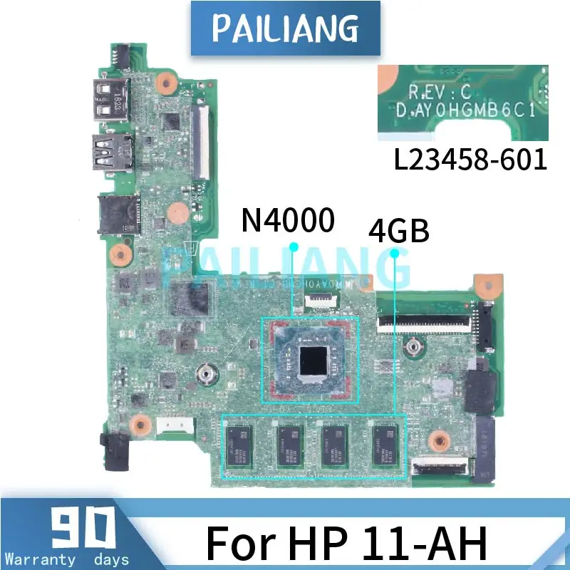 

N4000 4GB RAM For HP Stream 11-AH Laptop Motherboard DAY0HGMB6C1 L23458-601 SR3S1 11-AH012DX 11-AH113WM Notebook Mainboard New
