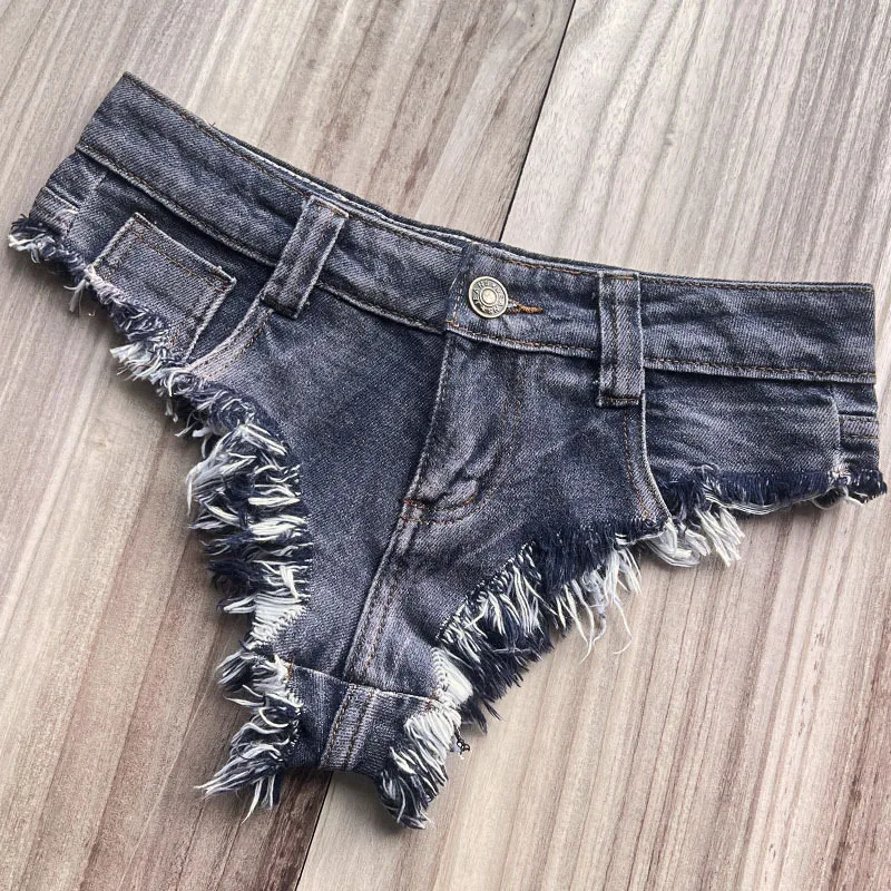 Women's Denim Skinny Slimming Shorts Nightclub Low Waist Ultra Sexy Jeans Shorts