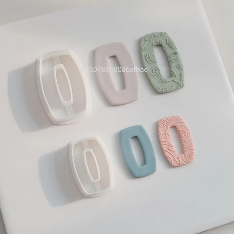 Polymer clay cutter 2Pcs/Set basic geometric hollow shape mold niche design DIY earring jewelry