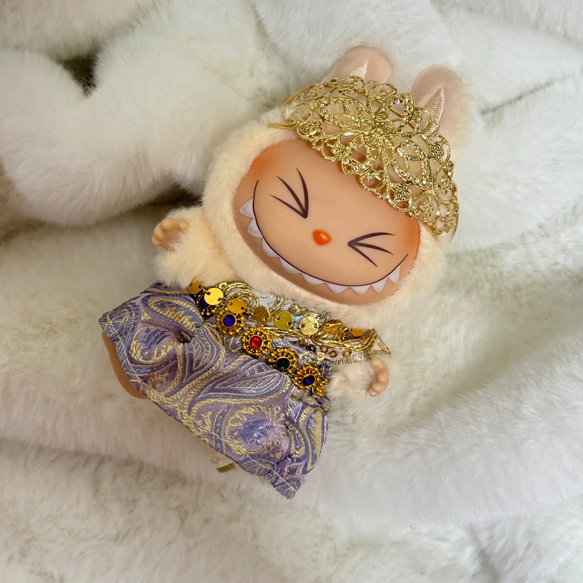 Labubu 1-3 Gen Universal Outfits Thai Style Costume (Gold & Purple) Sitting  Party Doll Clothes for Labubu Vinyl Pendants - AliExpress 26