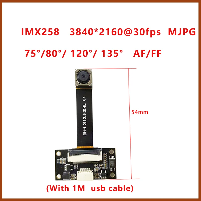 USB-модуль камеры 12MP 3840*3104 4K CMOS IMX258 AF/MF/FF 75 градусов 30FPS широкоугольный MJPEG YUY2 IMX258 для цифровых камер