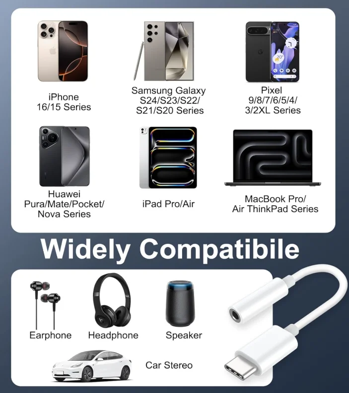 Enhanced Audio USB-C to 3.5mm Headphone Adapter - 2 Pack