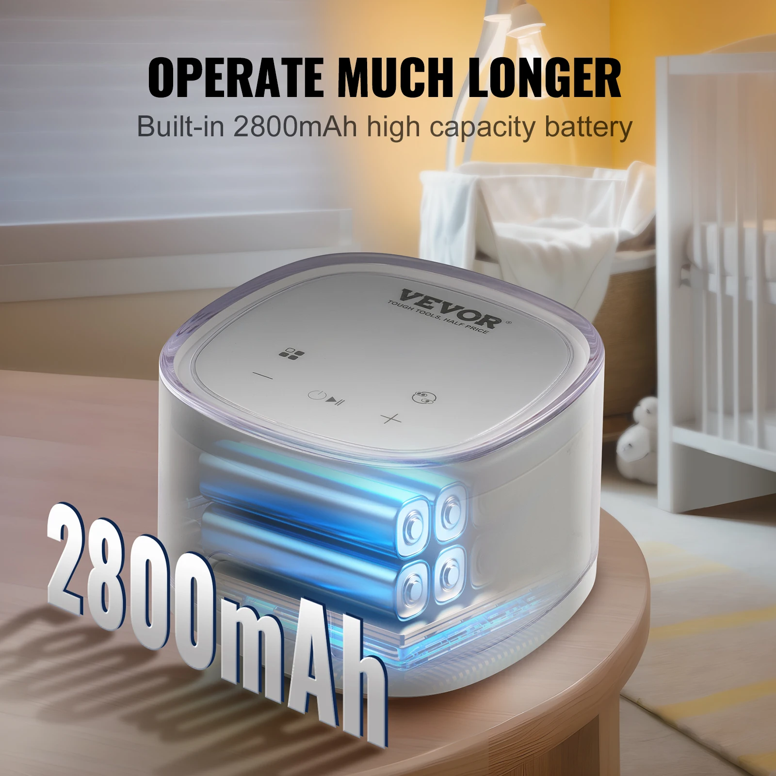 VEVOR Breast Pump Portable 2800mAH Rechargeable Double Electric Breast Pumps Anti-Backflow Breastfeeding Pump with LED Display 4