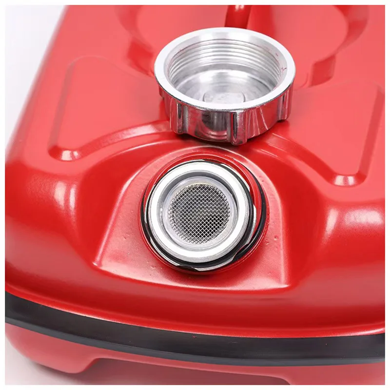 Red Orizontal Oil Drum 5L/10L/20L Portable Oil Drum Aluminum Cover Iron Barrel Car Mounted Motorcycle Spare Fuel Tank