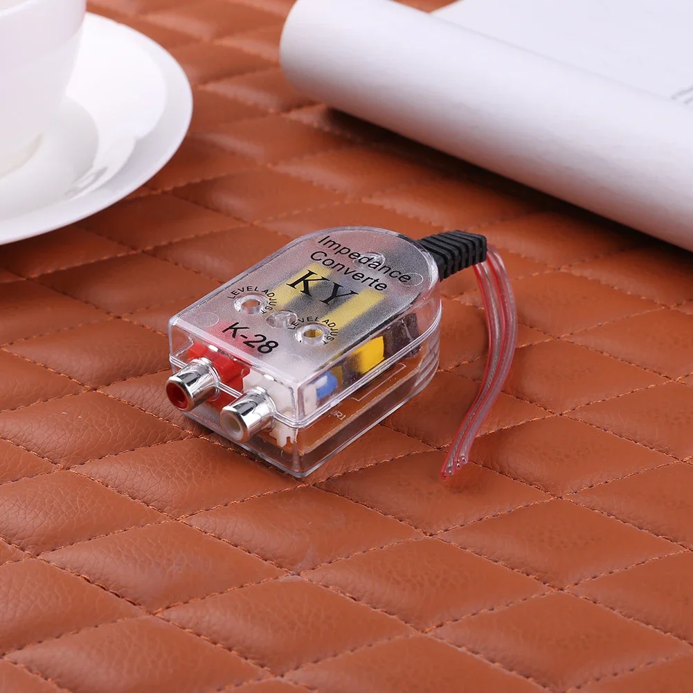 Car converter 1-3Pcs 12V universal high to low impedance speaker to RCA line