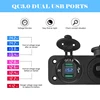 Dual QC3.0 USB Charger 3 in 1 Charger Socket Panel with Voltmeter Display Cigarette Lighter Socket Power on/off Toggle Switch 2