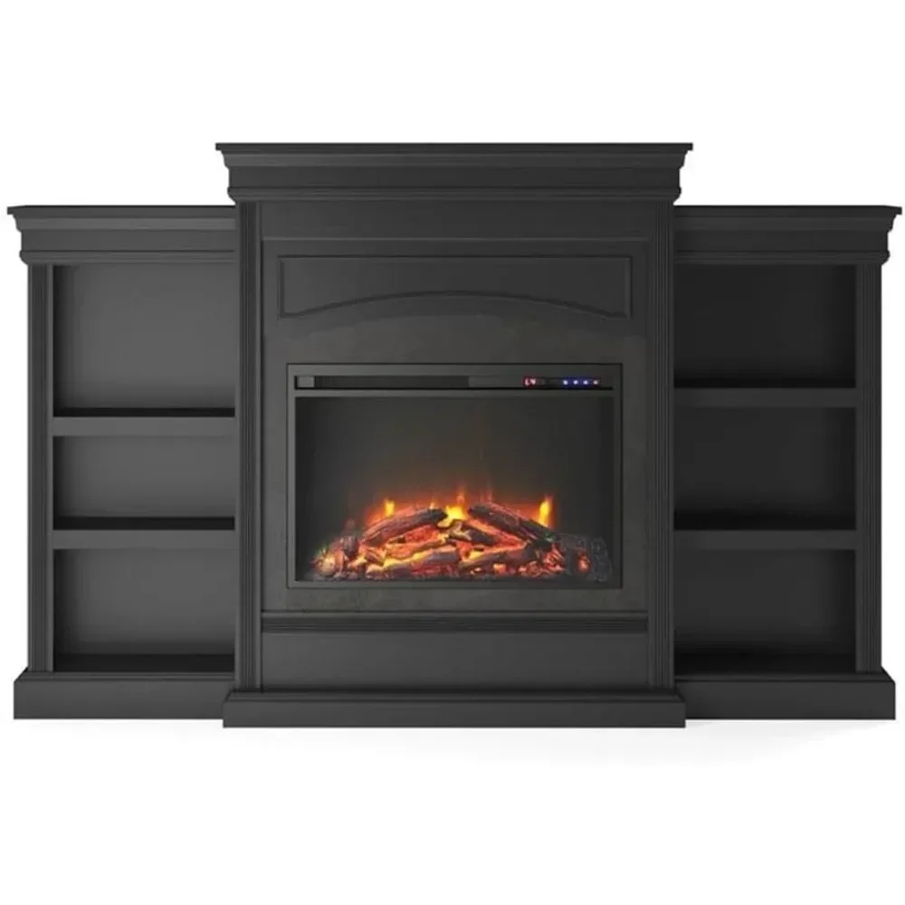 69 Inch Electric Fireplace with Fireplace Frame, Fireplace Plug-in Remote Control, Timer, Realistic Wood and Flame Effects 2