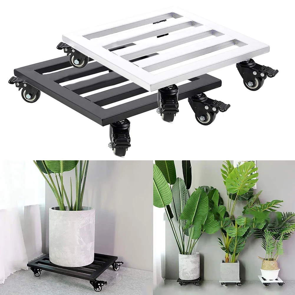 1pcs With Wheels Square Rolling Plant Stand 12/9 Inch Plant Dolly 23*23*8cm 30*30*8cm Outdoor Garden Tool Parts