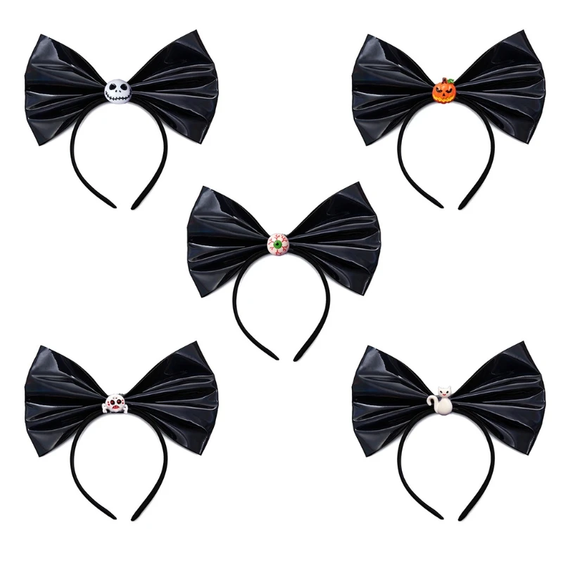 

Halloween Big Bow Headband Pumpkin Skull Hair Hoop Party Prop Masquerade Costume