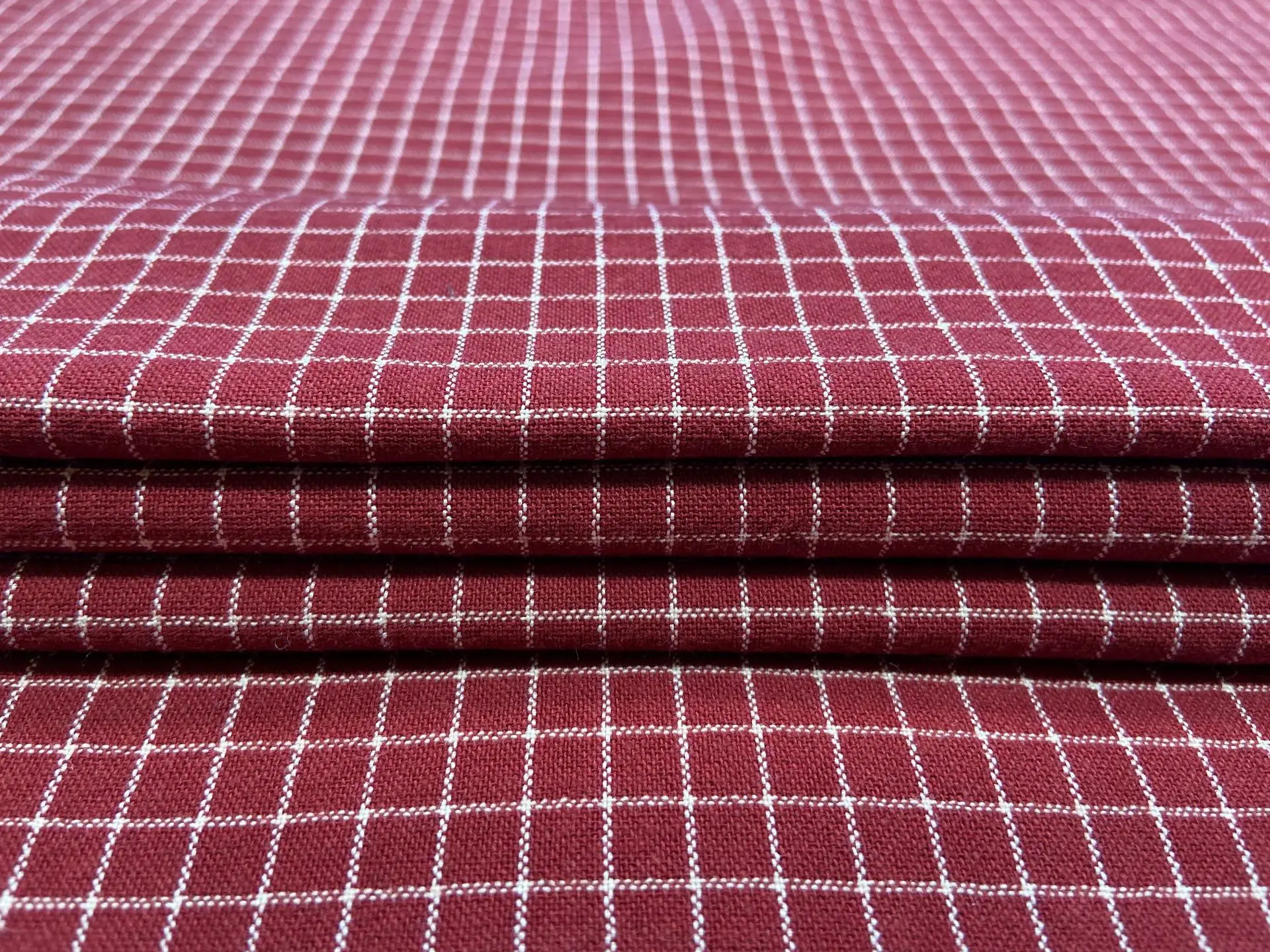 Description Picture 5 of itemCotton Yarn Dyed Checkered Fabric Spring Summer Dress Material Breathable Wash Cloth Mask Textile Soft Eco Friendly in Stock