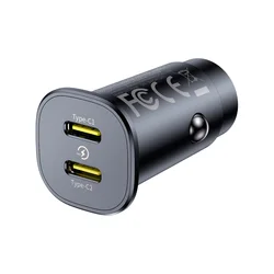 Baseus 30W Dual Port Fast Car Charger USB Type - C PD QC FCP AFC - Dual Type - C