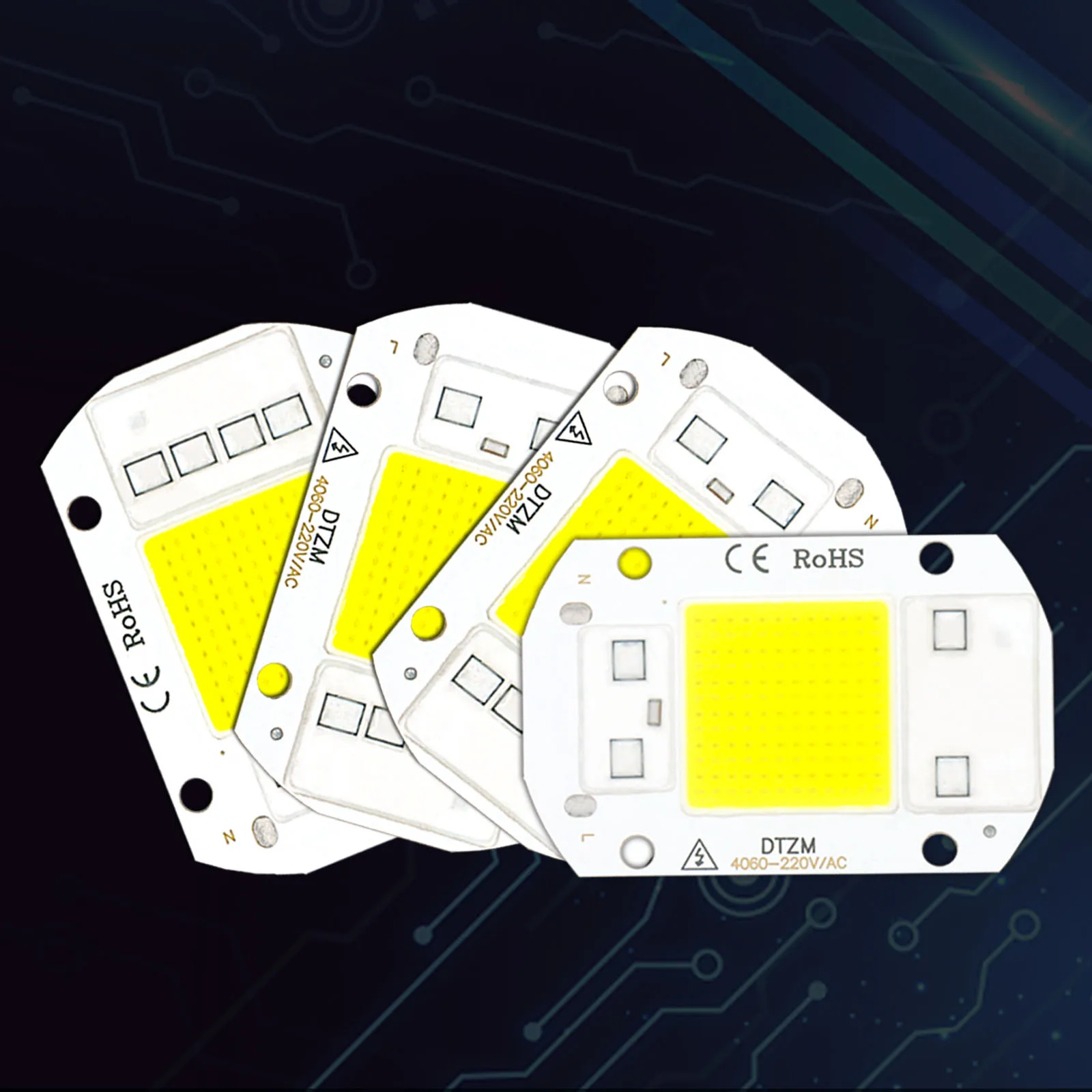 LED Lamp Bead AC220V 10W 20W 30W 50W Smart IC No Need Driver DIY Flood Light LED Bulb Spotlight Outdoor Lamp