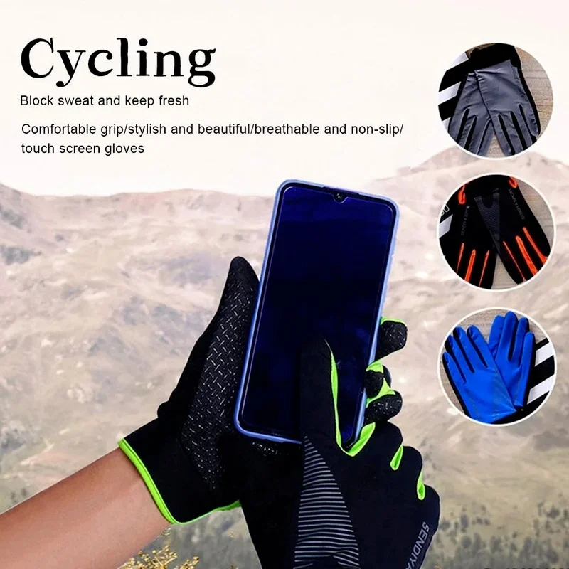 Men Cycling Bicycle Gloves Full Finger Touch Screen Mtb Bike Motorcycle Gym Training Fitness Gloves Summer Outdoor Fishing Glove 6