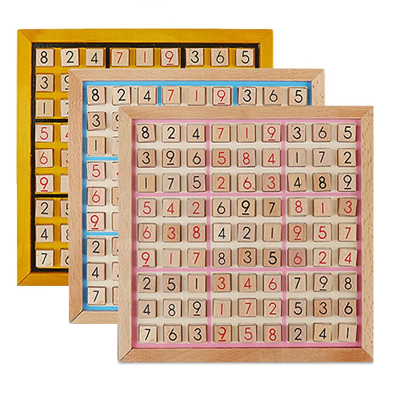 Sudoku Board Game Wooden Puzzles For Kids Adults IQ Test Mind Game Toys Brain Teaser Rompecabezas Montessori