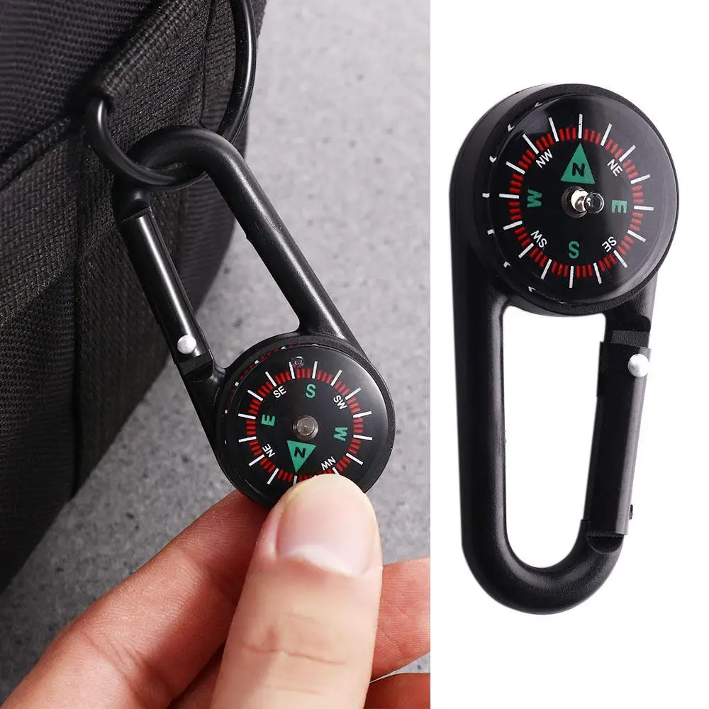 

Camping Hiking Compass Multifunctional Survival Kit Plastic Alloy Quick-Hook Buckle Compass