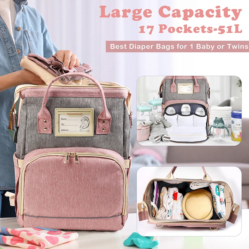 

Folding Mommy Bag Large Capacity Mother Backpack Diaper Stroller Bags For Babies Kid Baby Diaper Bag Organizer Outing Handbag