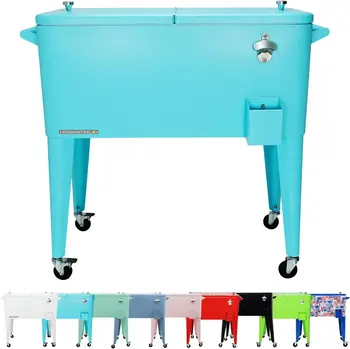 80-Qt Rolling Outdoor Patio Cooler 1