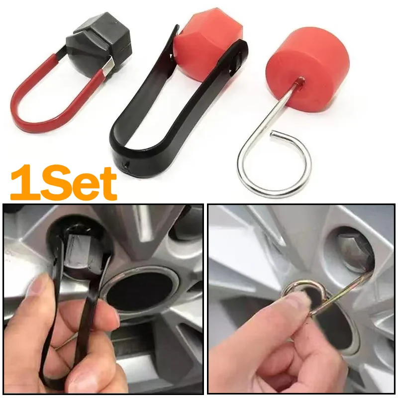 Portable Car Wheel Nut Cover Removal Tool Universal Hub Puller Wheel Bolt Caps Replacement Tools Tweezers Removal Tool