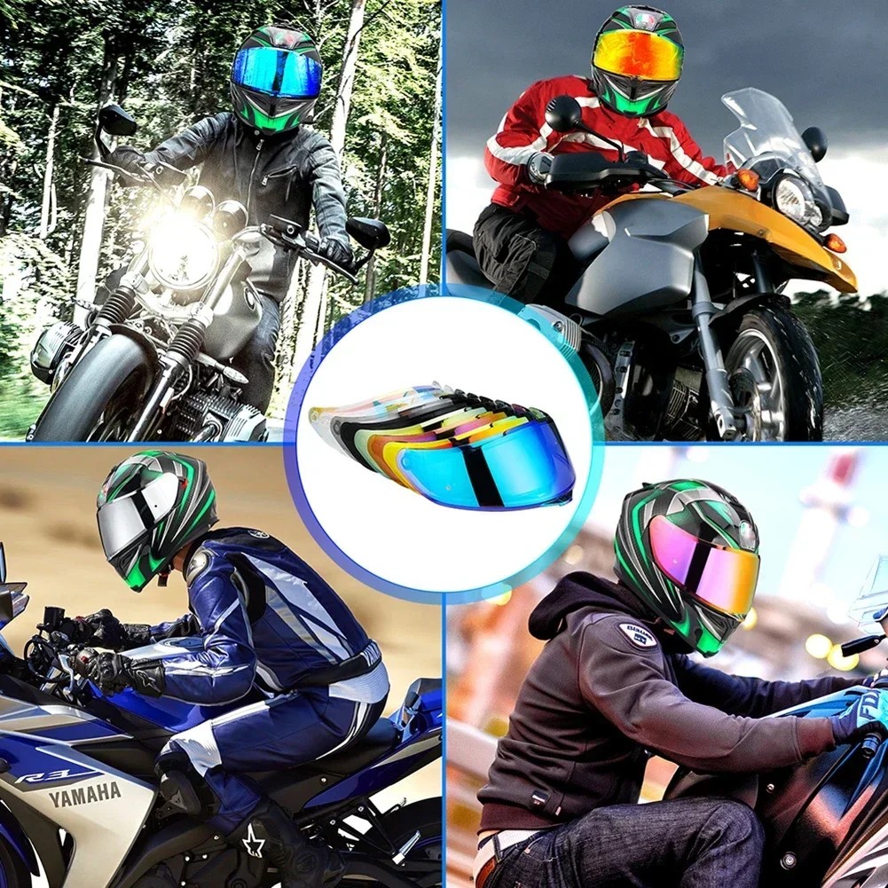 Visiera Parasole Blu Per Casco Moto Integrale - Lente Di Ricambio In PC Per AGV K3SV E K5 - Protezione UV E Antideflagrante, Antivento, Facile Da Installare