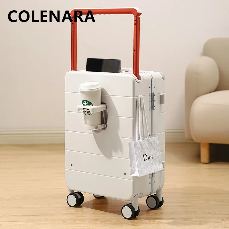 COLENARA Rolling Suitcase Aluminum Frame Trolley Case 20 "boarding Box 24 "26 Inch Cart Type Travel Bag Large Capacity Luggage