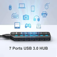 USB Hub 3.0 Multiprise USB High Speed Splitter 7 Port 5Gbps Hub Power Adapter with Switch Long Cable with Multiple Expander Hub - Image 2