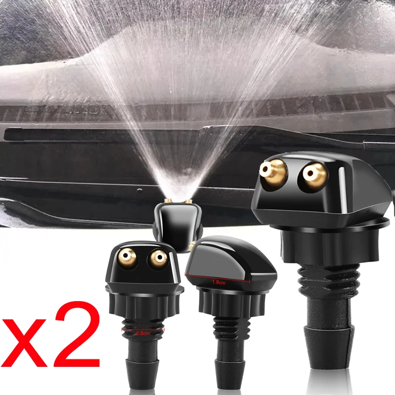 

Car Windshield Wiper Washer Spray Nozzle Fits Most Car Models Car Dual Holes Windshield Washer Nozzle Wiper Water Spray Jet 2pcs
