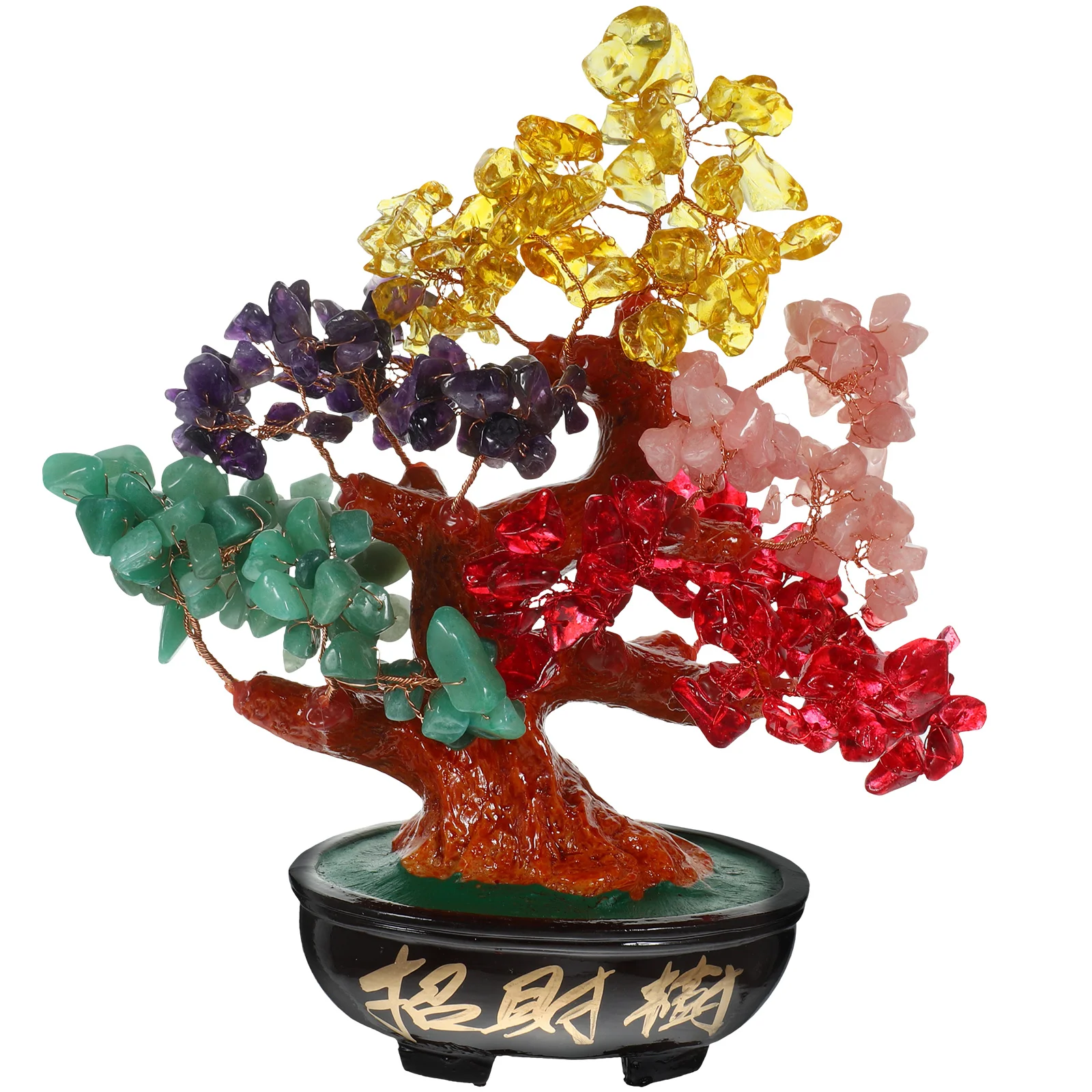

Lucky Money Tree Natural Crystal Fortune Tree Ornaments Desktop Decoration Crystal Bonsai Home Office Desktop Ornament
