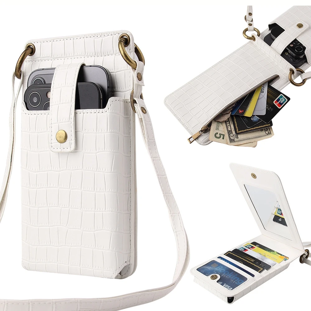 

Phone Bag Multi-functional Crossbody Vertical Retro Mini Shoulder Crocodile Pattern Coin Purse