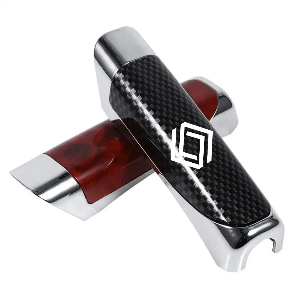 1x Car Carbon Fiber Handbrake Grips Protection Anti-slip Cover Car Accessories for Renault Clio Laguna 2 Megane 2 3 Duster Logan hand brake cover car interior accessories gear head cover