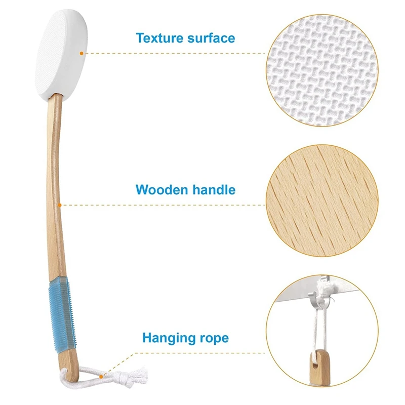 Lotion Applicator For Back, Feet, 4 Replaceable Pads, 1 Long Handle, Back Lotion Applicator For Seniors, Women 4