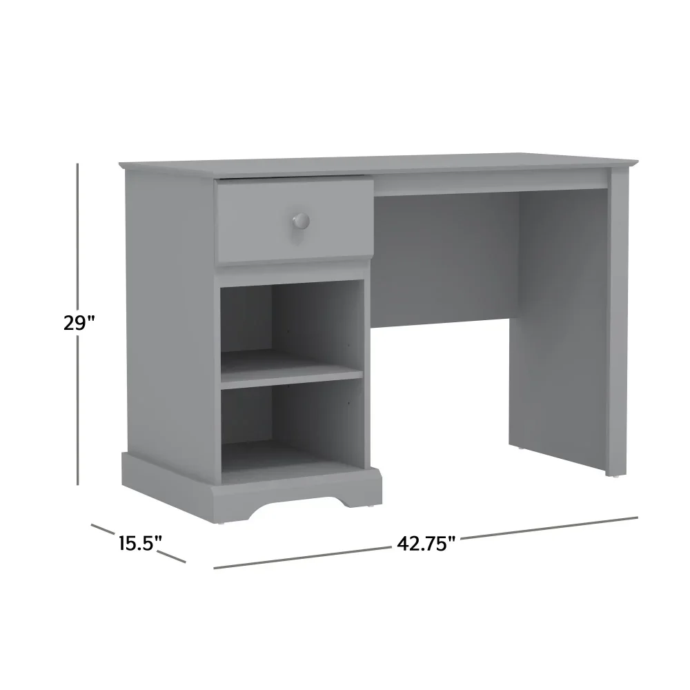 Description Picture 6 of itemCampbell Wood Kids Desk with 1 Drawer and 2 Shelf Storage, Gray,Wood, Metal,For Bedroom, Office, Study
